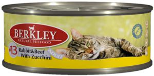 Berkley:> Корм для кошек Berkley кролик и говядина с цукини  №13 консервы 100г .В зоомагазине ЗооОстров товары производителя Berkley (Беркли) Германия. Доставка.