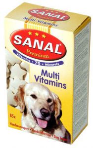 Sanal:> Витаминно-минеральная добавка для собак Sanal "Premium Multi Vitamins" мультивитамины 85тб .В зоомагазине ЗооОстров товары производителя Sanal(САНАЛ) Голландия. Доставка.