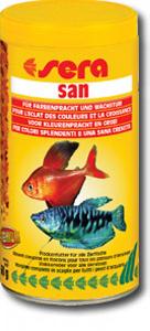 SERA:> Корм для рыб Sera San для улучшения окраса декоративных рыб, хлопья 10гр .В зоомагазине ЗооОстров товары производителя SERA (СЕРА) Германия. Доставка.