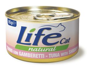 LifeCat:> Консервы для кошек Lifecat Tuna - Shrimps тунец с креветками в бульоне 85г .В зоомагазине ЗооОстров товары производителя Life Petcare (Италия). Доставка.