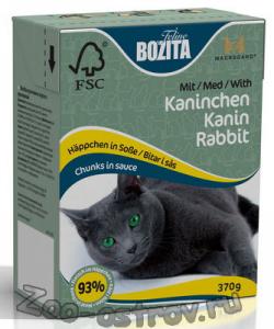 BOZITA:> Корм для кошек Bozita Tetra Pak Кролик в соусе для взрослых кошек консервы 370гр .В зоомагазине ЗооОстров товары производителя BOZITA (БОЗИТА) Швеция. Доставка.