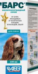 Барс:> Спрей от блох и клещей БАРС для собак 100мл .В зоомагазине ЗооОстров товары производителя АгроВетЗащита (АВЗ) Россия. Доставка.