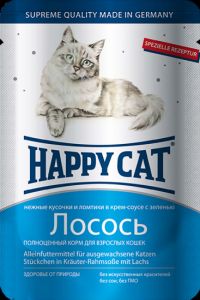 Happy Cat:> Консервы для кошек Happy Cat лосось ломтики 100г .В зоомагазине ЗооОстров товары производителя Happy Cat(Хэппи Кэт). Доставка.