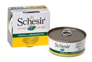 Schesir:> Schesir консервы для собак 150г цыплёнок+ветчина (10*4) C683a 9238 .В зоомагазине ЗооОстров товары производителя Schesir (Шезир) Тайланд. Доставка.