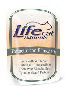 LifeCat:> Корм для кошек LifeCat tuna with whitebait тунец с белой рыбой в желе консервы(пауч) 70г .В зоомагазине ЗооОстров товары производителя Life Petcare (Италия). Доставка.