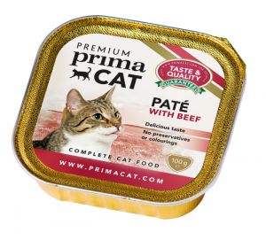PrimaCat:> Корм для кошек PrimaCat Pate with beef  паштет из говядины консервы 100г .В зоомагазине ЗооОстров товары производителя PrimaCat. Доставка.