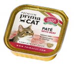 Корм для кошек PrimaCat Pate with beef  паштет из говядины консервы 100г