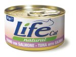 Консервы для кошек Lifecat Tuna - Salmon тунец с лососем в бульоне 85г