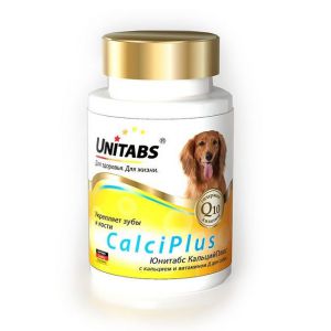 Unitabs:> Витаминно-минеральный комплекс для собак Unitabs CalciPlus с Q10 для собак 100тб .В зоомагазине ЗооОстров товары производителя Экопром (Россия). Доставка.