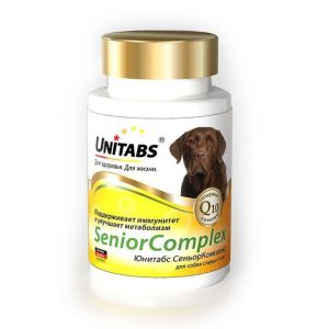 Unitabs:> Витаминно-минеральный комплекс для собак Unitabs SeniorComplex с Q10 для пожилых 100тб .В зоомагазине ЗооОстров товары производителя Экопром (Россия). Доставка.