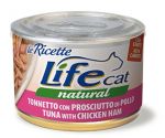 Консервы для кошек Lifecat Tuna - Chicken ham тунец с куриной ветчиной в бульоне 150г