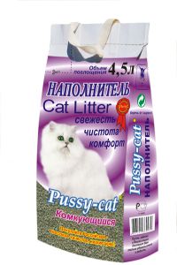 Pussy-cat:> Наполнитель для туалета Pussy-cat комкующийся 4,5л .В зоомагазине ЗооОстров товары производителя ЭМАКС (Россия). Доставка.