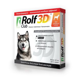 ROLF CLUB:> Ошейник от блох и клещей ROLF CLUB 3D для собак средних пород .В зоомагазине ЗооОстров товары производителя Экопром (Россия). Доставка.