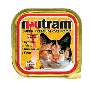 Nutram:> Корм для кошек Nutram курица консервы 100г .В зоомагазине ЗооОстров товары производителя Nutram (Нутрам) Канада. Доставка.