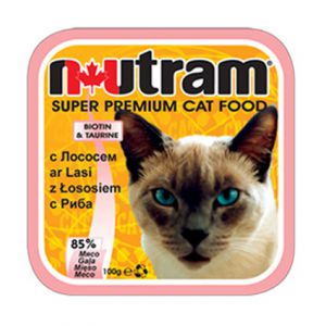 Nutram:> Корм для кошек Nutram лосось консервы 100г .В зоомагазине ЗооОстров товары производителя Nutram (Нутрам) Канада. Доставка.