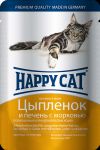 Консервы для кошек Happy Cat цыпленок,печень,морковь 100г