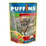 Корм для кошек Puffins Говядина кусочки в желе консервы 100г 