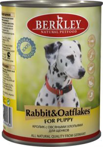 Berkley:> Корм для щенков Berkley  кролик с овсянкой консервы 400г .В зоомагазине ЗооОстров товары производителя Berkley (Беркли) Германия. Доставка.