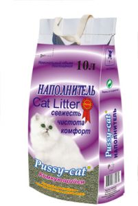 Pussy-cat:> Наполнитель для туалета Pussy-cat комкующийся 10л .В зоомагазине ЗооОстров товары производителя ЭМАКС (Россия). Доставка.