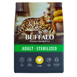 Корм для кошек Mr.Buffalo Sterilized курица для стерилизованных кошек и кастрированных котов  ― ЗооОстров (Zoo-Ostrov.ru)