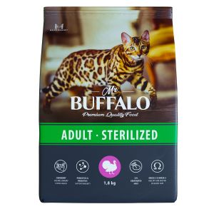 Корм для кошек Mr.Buffalo Sterilized индейка для стерилизованных кошек и кастрированных котов  ― ЗооОстров (Zoo-Ostrov.ru)