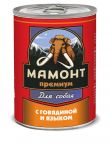 Корм для собак Мамонт премиум говядина-язык консервы 340г