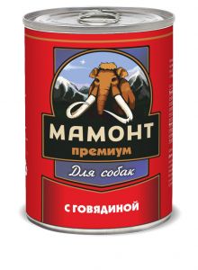 Мамонт:> Корм для собак Мамонт премиум говядина консервы 340г .В зоомагазине ЗооОстров товары производителя Мамонт (Россия). Доставка.