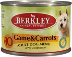 Корм для собак Berkley дичь (оленина) с морковью  №10 консервы 200г