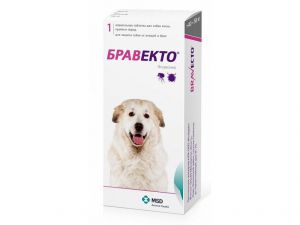 Бравекто(BRAVECTO):> Таблетки от блох и клещей Бравекто для собак 40-56кг 1т.*1400мг .В зоомагазине ЗооОстров товары производителя MSD (Австрия). Доставка.