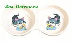 Миска Trixie двойная для кошек,керамика 2х0.15л, d11см 4014 