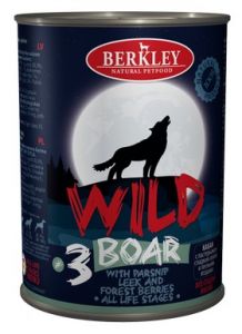Berkley:> Корм для собак Berkley WILD Кабан с пастернаком, сладким луком и лесными ягодами №3 консервы 400г .В зоомагазине ЗооОстров товары производителя Berkley (Беркли) Германия. Доставка.