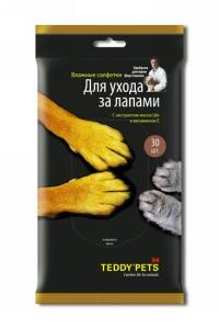 TEDDY PETS:> Салфетки влажные Teddy Pets для ухода за лапами 30шт .В зоомагазине ЗооОстров товары производителя TEDDY PETS (Россия). Доставка.