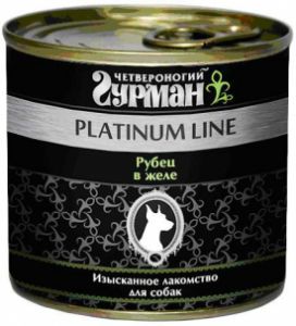 Четвероногий гурман:> Корм для собак Четвероногий гурман Platinum Line рубец говяжий в желе консервы 240г .В зоомагазине ЗооОстров товары производителя Четвероногий гурман. Доставка.