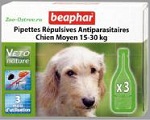 Капли от блох и клещей Beaphar BIO Medium Dogs для собак мелких и средних пород (15-30кг) пород, 3 пипетки