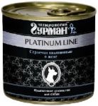 Корм для собак Четвероногий гурман Platinum Line индюшиные сердечки в желе консервы 240г