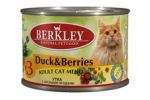 Корм для кошек Berkley утка с лесными ягодами  №3 консервы 200гр