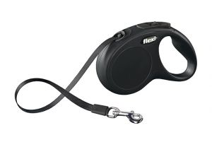 FLEXI:> Поводок-рулетка Flexi Classic (M-L) 5м до 50кг ременной черный .В зоомагазине ЗооОстров товары производителя FLEXI (ФЛЕКСИ) Германия. Доставка.
