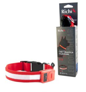 Richi:> Ошейник светящийся Richi 32-34см (S) со светящейся лентой .В зоомагазине ЗооОстров товары производителя Richi (Ричи) Китай. Доставка.