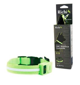 Richi:> Ошейник светящийся Richi LED 45-48см (L) с точечными светодиодами .В зоомагазине ЗооОстров товары производителя Richi (Ричи) Китай. Доставка.