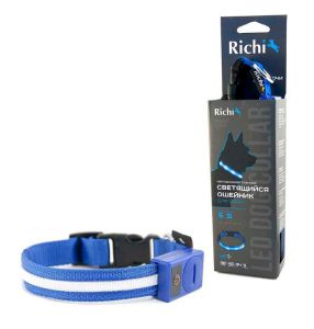 Richi:> Ошейник светящийся Richi LED 32-34см (S) с точечными светодиодами .В зоомагазине ЗооОстров товары производителя Richi (Ричи) Китай. Доставка.