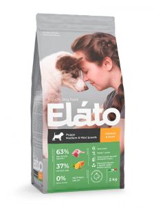 Elato:> Корм для собак Elato Holistic для щенков средних и крупных пород с курицей и уткой,  .В зоомагазине ЗооОстров товары производителя Elato (Италия). Доставка.