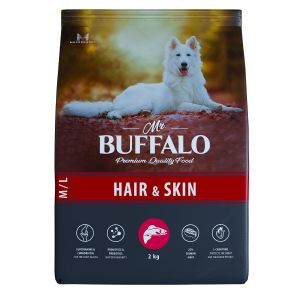 Корм для собак Mr.Buffalo Hair & Skin Care лосось для средних и крупных пород здоровая кожа и шерсть  ― ЗооОстров (Zoo-Ostrov.ru)