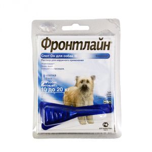 FRONTLINE:> Противопаразитарное средство Фронтлайн Спот Он-M для собак 10-20кг 1х1.34мл .В зоомагазине ЗооОстров товары производителя FRONTLINE (ФРОНТЛАЙН) Франция. Доставка.