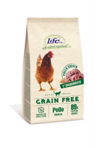 LifeCat:> Корм для кошек LifeCat Adult Grain Free Chicken беззерновой со свежей курицей 0,4кг .В зоомагазине ЗооОстров товары производителя Life Petcare (Италия). Доставка.