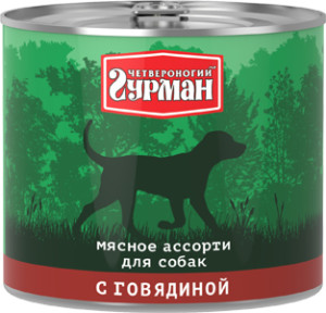 Четвероногий гурман:> Корм для собак Четвероногий гурман мясное ассорти с говядиной консервы 500г  .В зоомагазине ЗооОстров товары производителя Четвероногий гурман. Доставка.