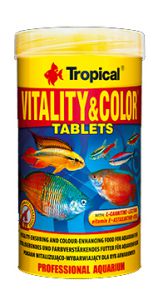 TROPICAL:> Корм для рыб Tropical Vitality & Color Tablets высокобелковый красящий корм для аквариумных рыб таблетки 36г .В зоомагазине ЗооОстров товары производителя TROPICAL. Доставка.