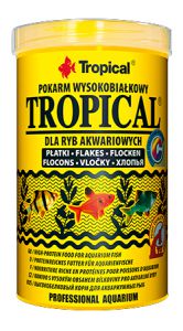 TROPICAL:> Корм для рыб Tropical высокобелковый корм для аквариумных рыб хлопья 100г .В зоомагазине ЗооОстров товары производителя TROPICAL. Доставка.