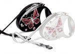 Поводок-рулетка Flexi Glam Butterfly Medium 5м до 25кг ременной