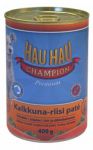 Корм для собак Hau-Hau Champion паштет из индейки с рисом для собак консервы 400г
