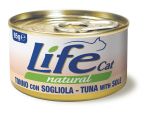 Консервы для кошек Lifecat Tuna - Sole тунец с камбалой в бульоне 85г
